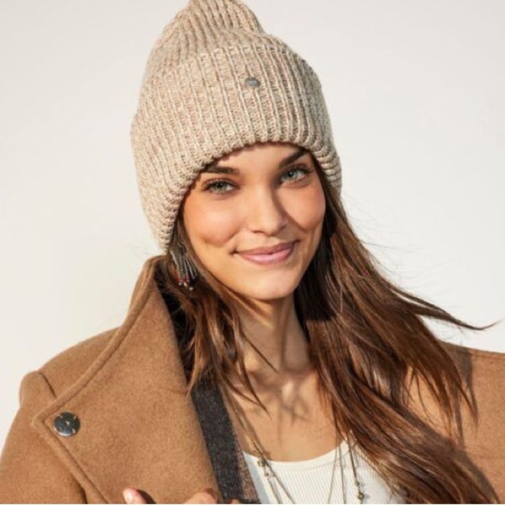 Only Beige Ribbed Knit Beanie - Picture 1 of 6